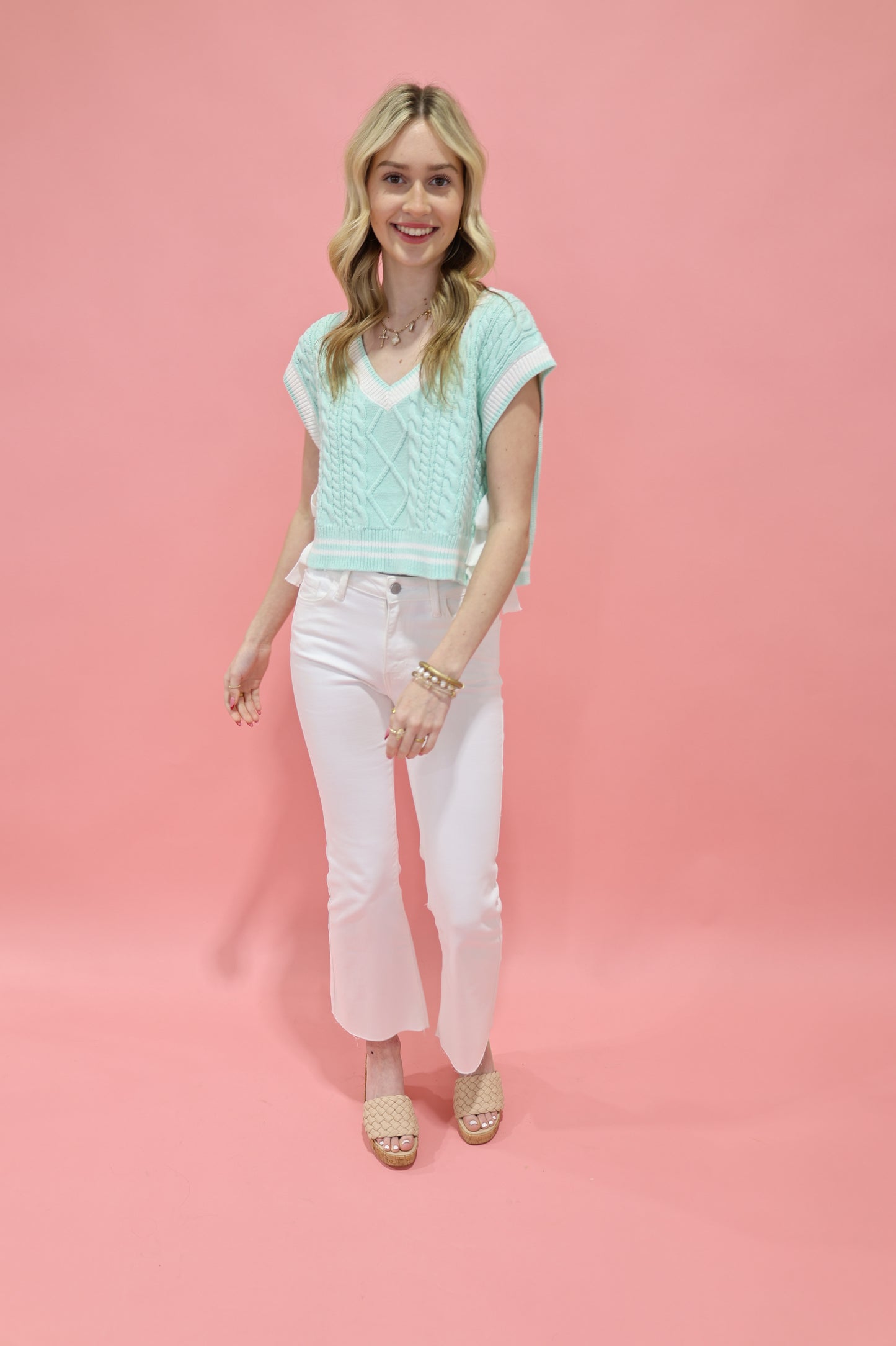 Lace Sweater Vest (mint)