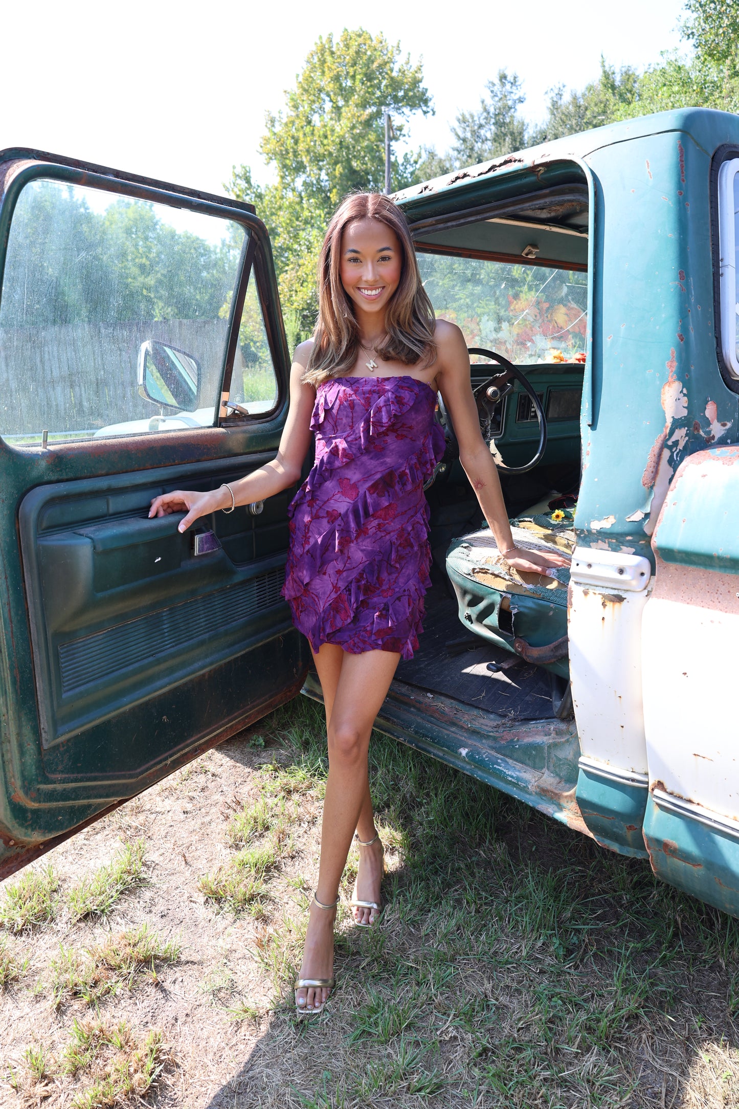 Flocking Dress(purple)