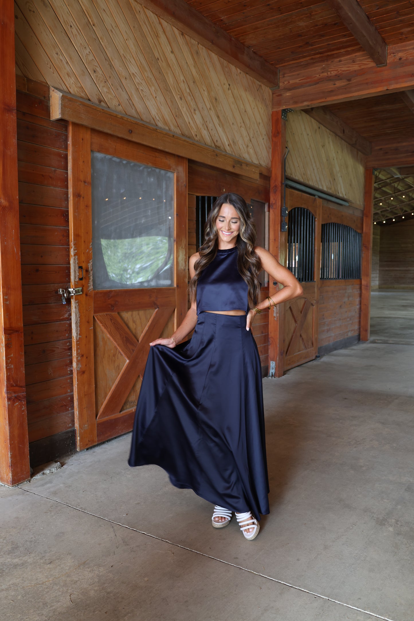 Caged Skirt(navy)