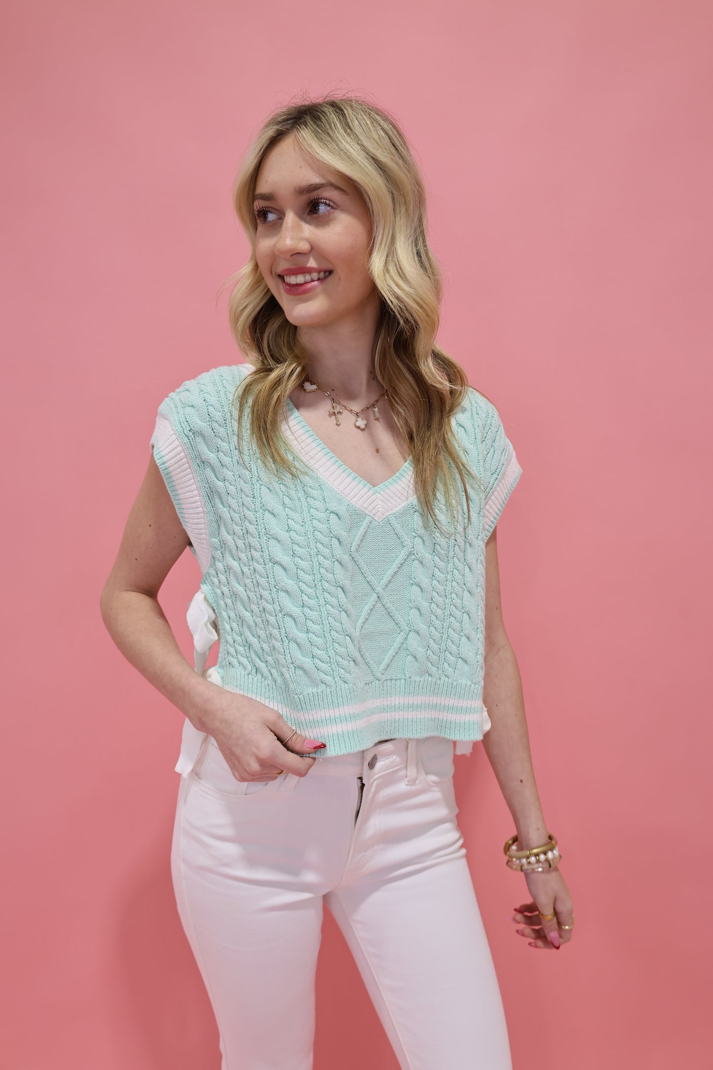 Lace Sweater Vest (mint)