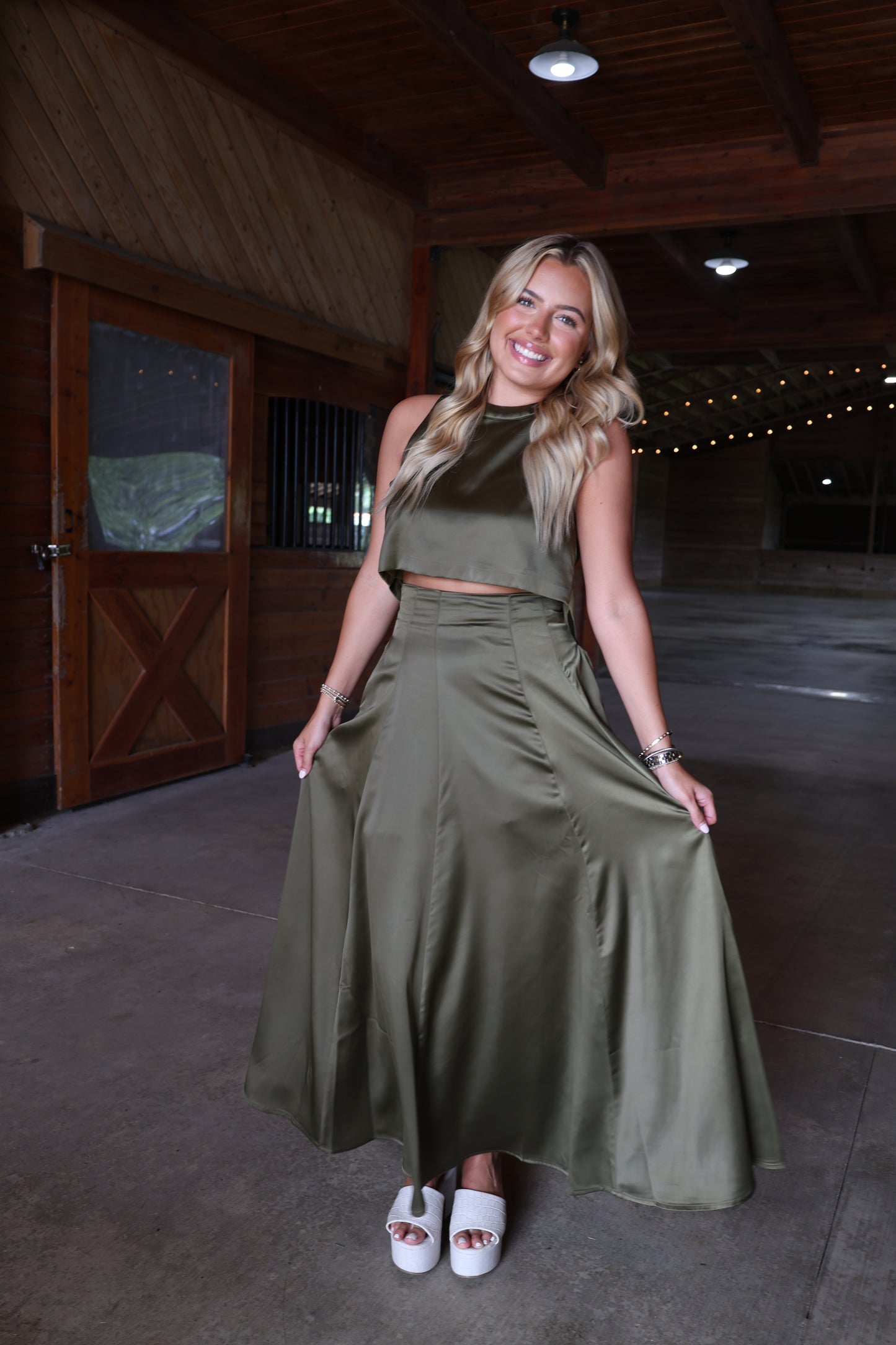Caged Skirt(olive)