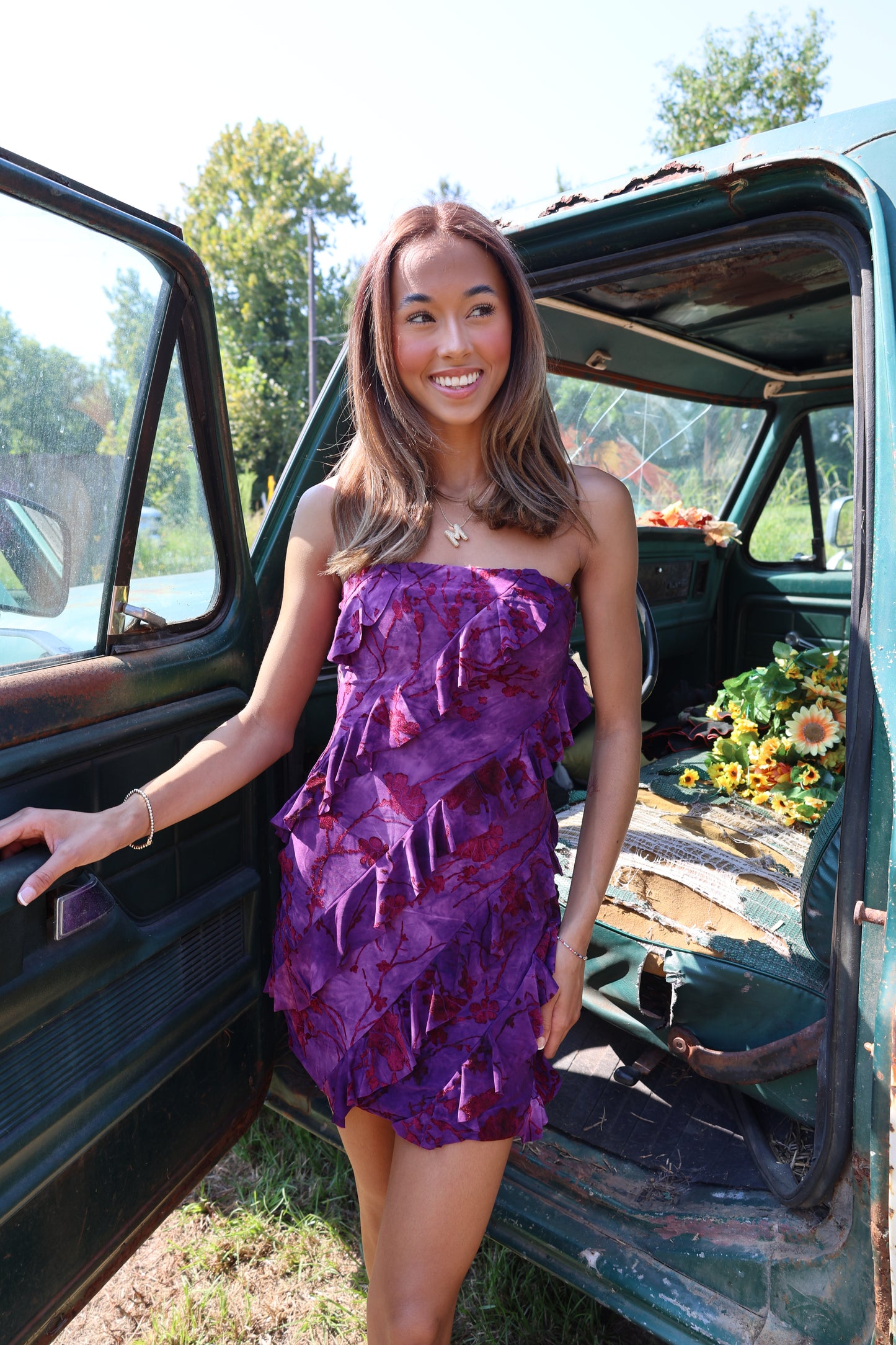 Flocking Dress(purple)