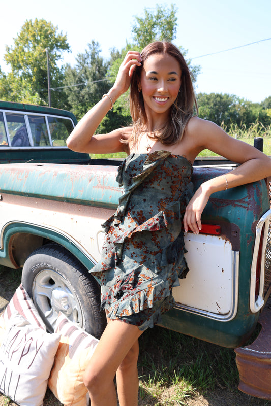 Flocking Dress(olive)