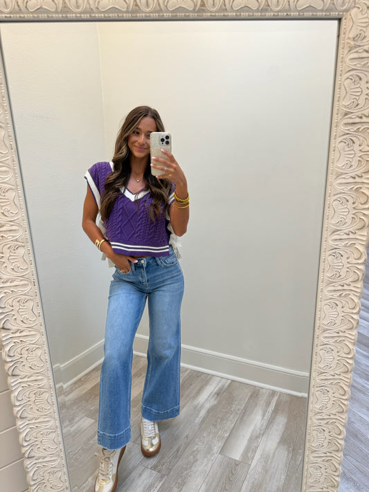 Lace Sweater Vest(purple)