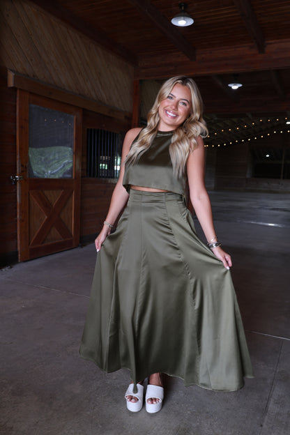 Caged Skirt(olive)