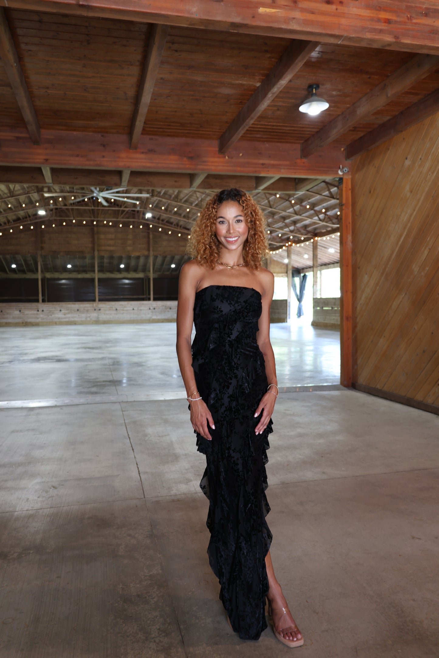Flocking Dress(black)