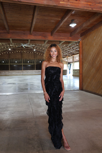 Flocking Dress(black)