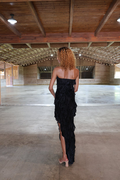 Flocking Dress(black)