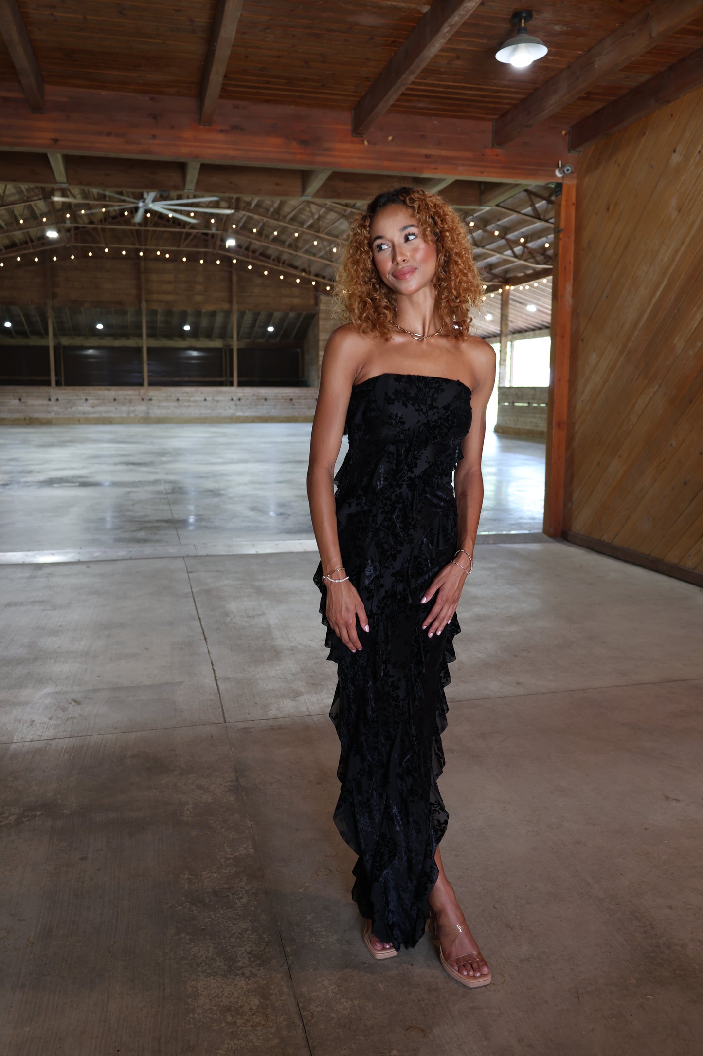 Flocking Dress(black)