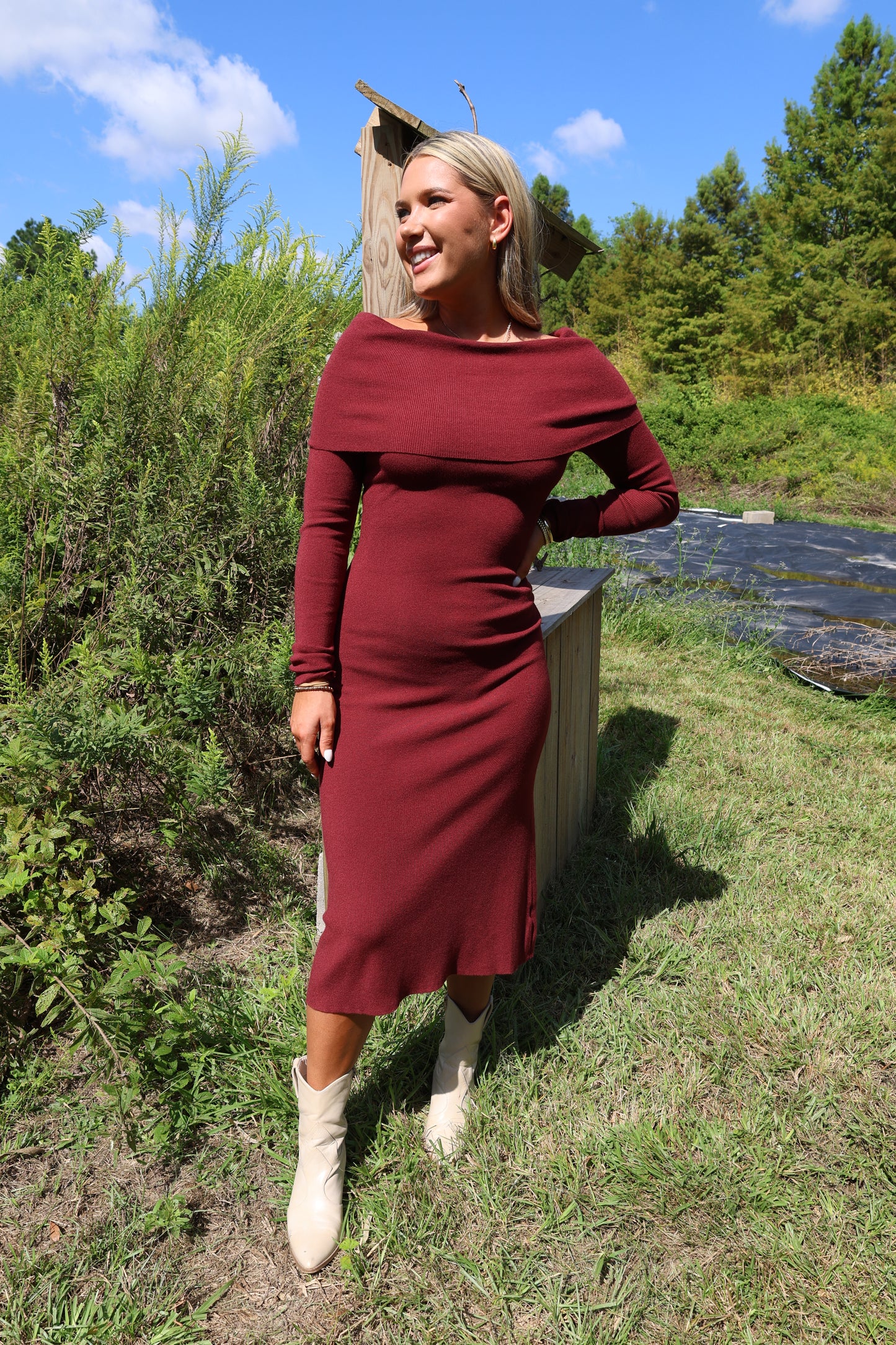 Just Right Dress(burgandy)