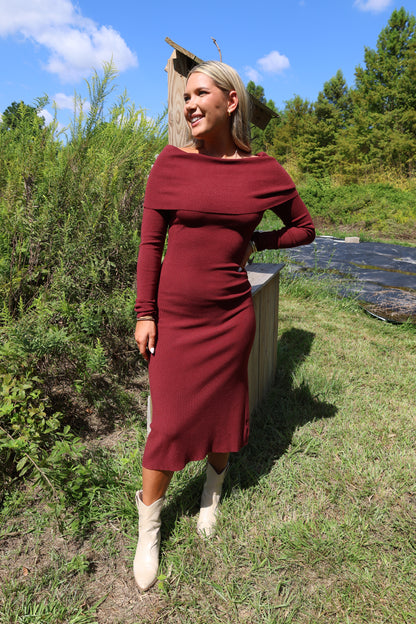 Just Right Dress(burgandy)