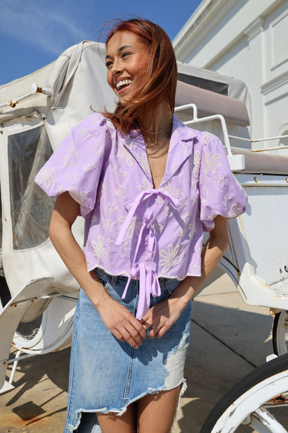 Eyelet Top(lavender)