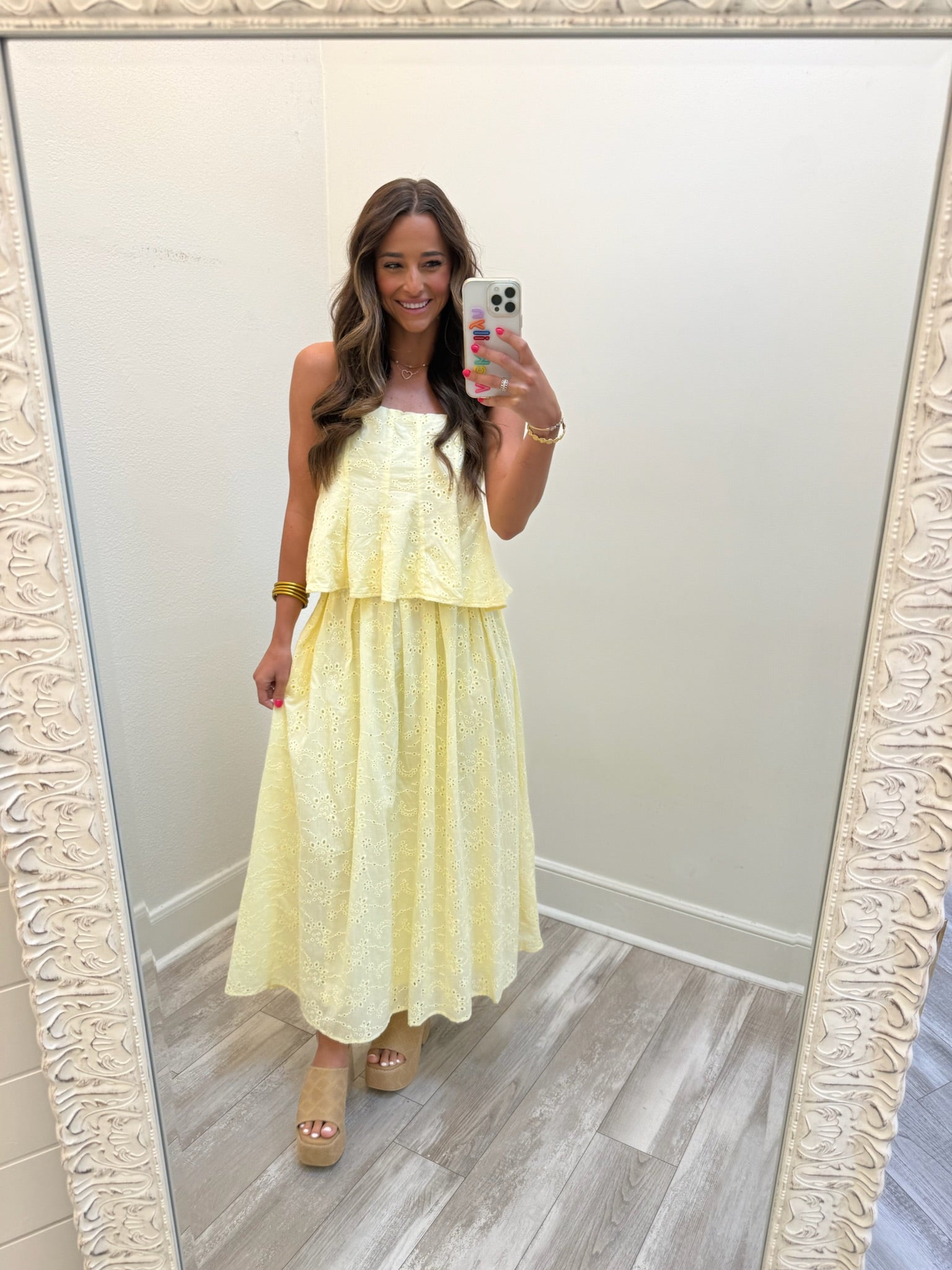 ladies boutique dresses Katie modest midi dress in cream floral JanieLanie 24 Bust Women Dress - Bombshell Luxurious